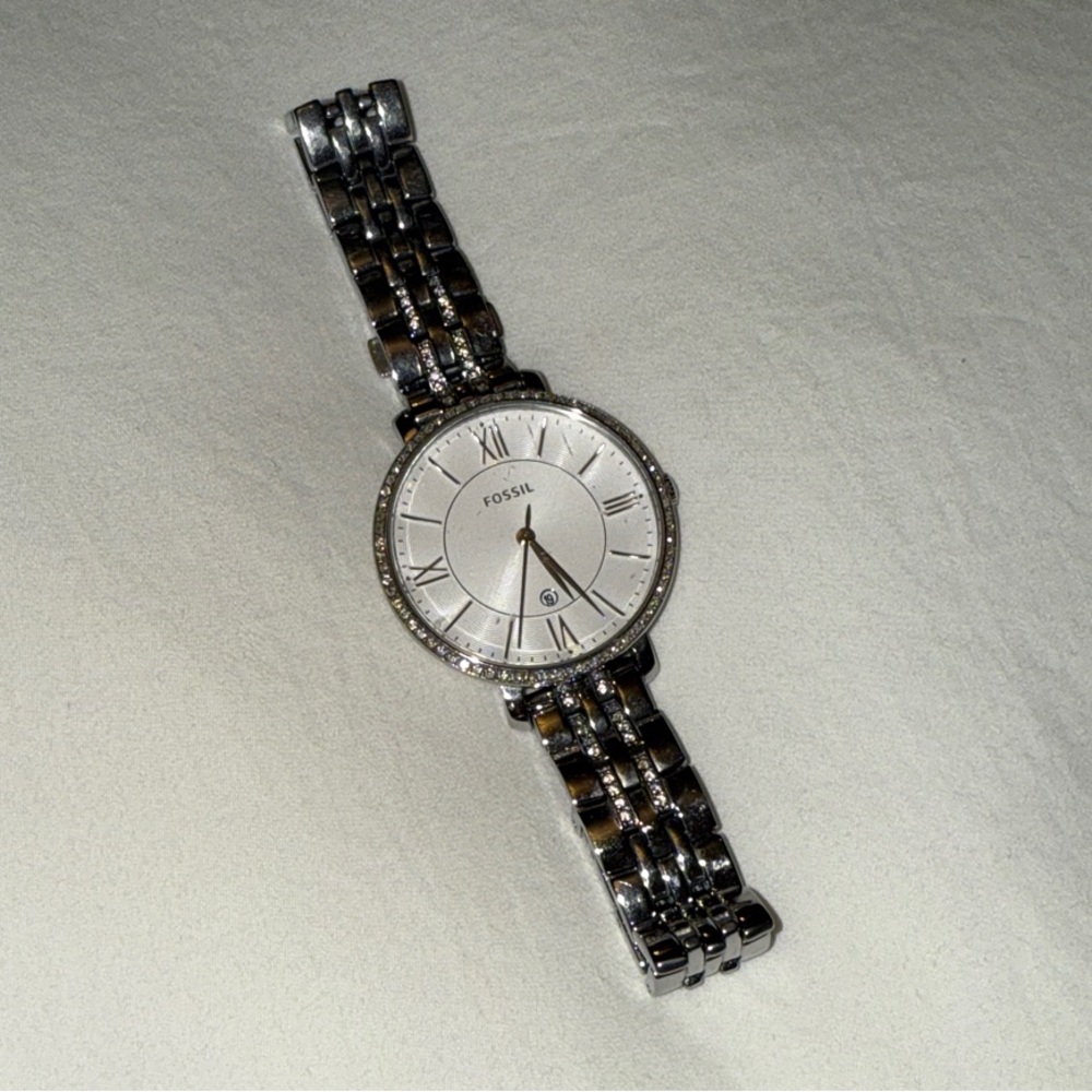 Fossil Silver Watch with Cream Dial